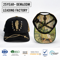Casquette Trucker S-Grade G5 avec Logo Brodé Personnalisé San Judas Tadeo, Ornements Religieux, Clous Étoile, Chaîne de Perles et Breloque Croix, Unisexe