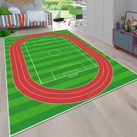 Tapis de jeu de football moderne en polyester pelucheux imprimé sur mesure, fabriqué à la machine, avec dos antidérapant et absorption acoustique