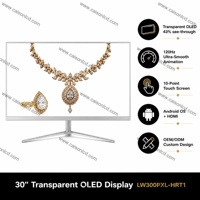 Écran de signalisation numérique HD oled transparent de 30 pouces moniteurs d'ordinateur de bureau haut de gamme écrans oled transparents