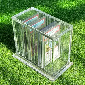 TCG Caixa de armazenamento de cartões CGC BGS SGC em acrílico transparente personalizado 10/20 para exposição de placas de cartões esportivos Pokémon