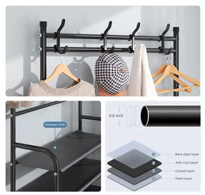 YUYANG Storage Racking Systems Wall Mounted Clothing Shelves Foldable <b>Shoe</b> Coat Multifunctional <b>Rack</b> - Product Image 3