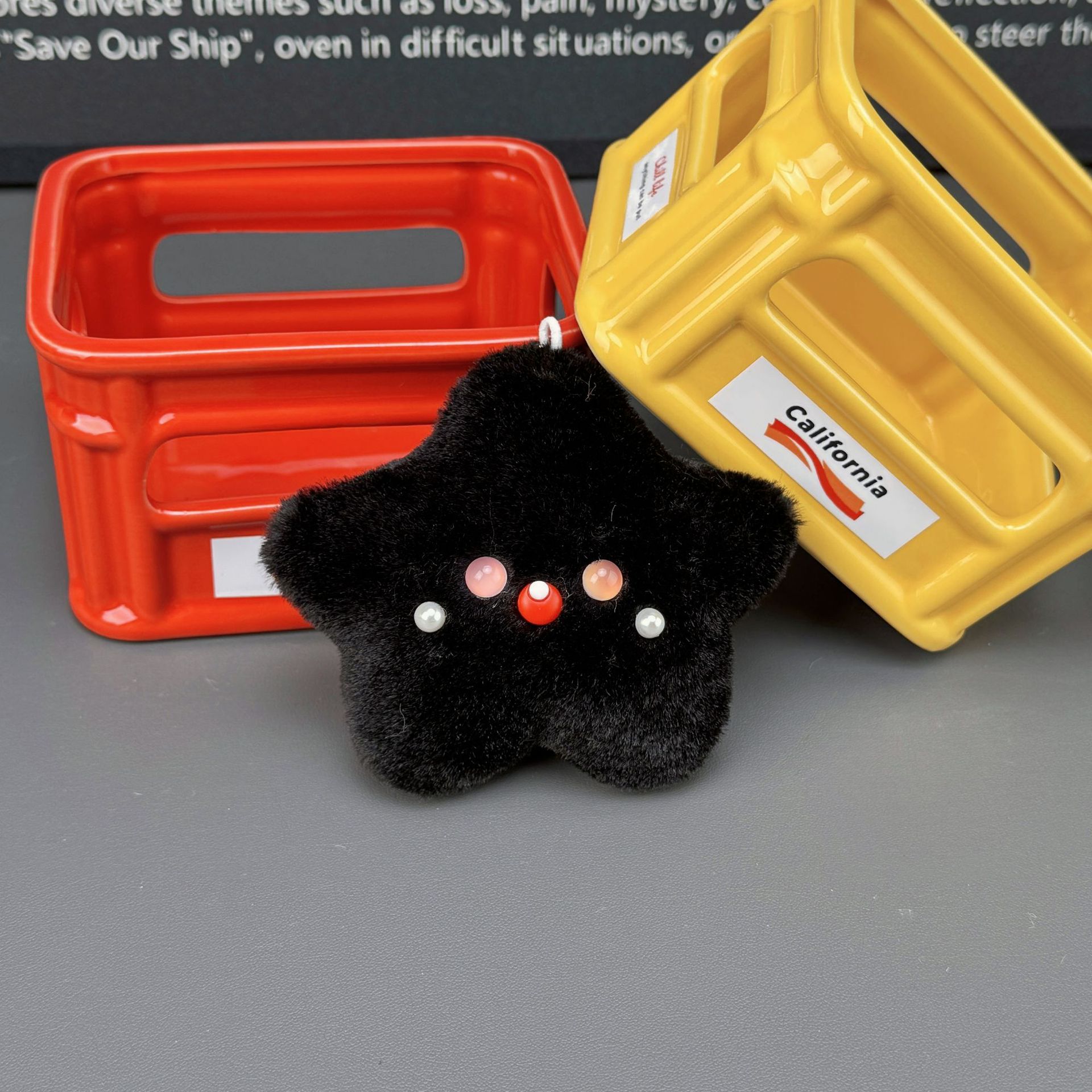 Cadena de cuentas - Estrella ojo de gato rosa y negro