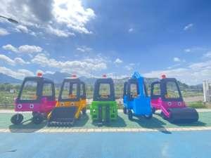 Commercio all'ingrosso di alta qualità blu escavatore giro sul giocattolo parco giochi al coperto attrezzature per bambini in plastica auto - Product Image 5