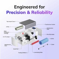 Impresora UV DTF de Doble Cabezal InkSonic VF13 A3 XP600 con Laminador Automático Rollo a Rollo, Impresión UV 3D Cristal para Pequeñas Empresas