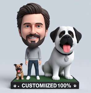Marcheur en résine créatif personnalisé avec chien Bobble Head Figurine Statue pour animaux de compagnie Cadeau d'amant Cadeau de collection - Product Image 5