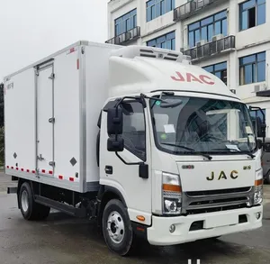 JAC diesel 4*2 novo caminhão refrigerado caixa de luz van para venda