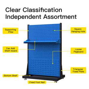 Phần cứng hiển thị giá kệ công cụ hiển thị giá bán buôn kho lưu trữ Kệ treo tường Pegboard lưu trữ giá - Product Image 4