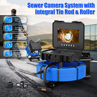 Caméra d'inspection de canalisation industrielle 23 mm, 1080p AHD, 10 IPS, auto-nivelante + 512 Hz, IP68, câble fibre optique 30 à 100 m, DVR pour égouts