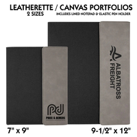Couverture de carnet à trois volets en similicuir avec bloc-notes et pochettes pour cartes de visite, personnalisation de gravure au laser