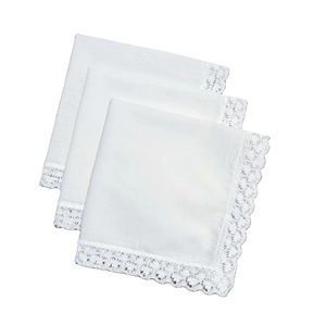 Pañuelos de Encaje Blanco con Borde de <span class=keywords><strong>Crochet</strong></span> Vintage para Mujer, Paquete de 6 Piezas, 26*26cm, para Regalos de Boda y Decoración del Hogar - Product Image 1