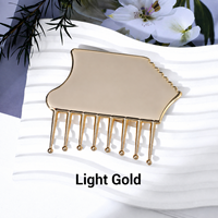 Peigne Gua Sha en alliage de zinc en forme de piano, outil de massage facial liftant, peigne à dents larges pour massage des méridiens et du cuir chevelu