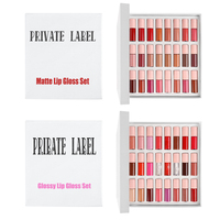 Mini coffret cadeau brillant à lèvres brillant nude brillant à lèvres à paillettes bas quantité minimale de commande pour les coffrets cadeaux de maquillage liquide mat de marque personnalisée