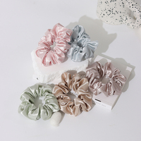 Set Scrunchie Sutra Mulberry 4cm 22momme Berkualitas Tinggi dengan Label dan Kemasan Khusus