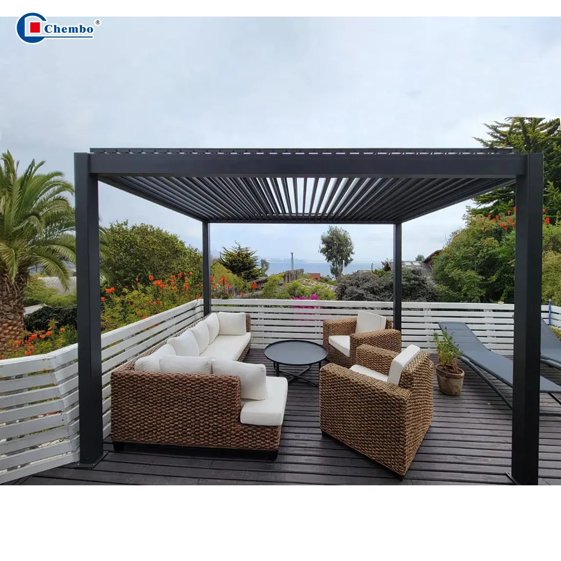 Pérgolas de aluminio impermeables para exteriores personalizadas, parasol de jardín, pérgolas impermeables con techo de aluminio