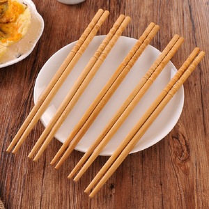 Palillos de bambú natural, juego de 10 pares, antideslizantes, con punta caliente, estilo japonés, de madera maciza, fáciles de usar - Product Image 3