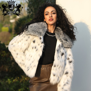 Veste en fausse fourrure courte à col rabattu à imprimé léopard pour femmes Janefur, <span class=keywords><strong>manteau</strong></span> en fausse fourrure léopard pour femmes - Product Image 4