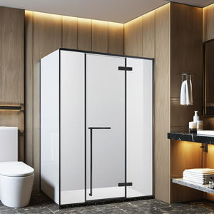 Cabine <span class=keywords><strong>de</strong></span> <span class=keywords><strong>douche</strong></span> en verre trempé sans cadre <span class=keywords><strong>de</strong></span> style moderne sur mesure, avec porte coulissante <span class=keywords><strong>à</strong></span> charnières, pour hôtels, salles <span class=keywords><strong>de</strong></span> bain carrées - Product Image 2