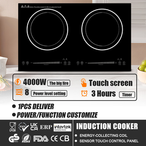 Dual Tempered Glass <strong>Induction</strong> <strong>Cooker</strong> Two Zones IH <strong>Induction</strong> Cooktop Flat <strong>Built</strong> <strong>in</strong> Electric Stove <strong>Cooker</strong> with Competitive Price - Product Image 2