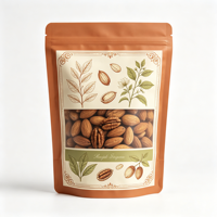 Matte staande pouch voor noten, hersluitbaar, voedselveilige plastic verpakking met transparant venster en ritssluiting