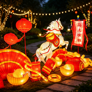 Lanterne en soie personnalisée sur le thème du Nouvel An chinois pour centre commercial en plein air - Product Image 5