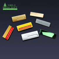 Logo de marque travail PDG personnalisé en acier inoxydable infirmière nom étiquette réutilisable broche rectangulaire employé métal magnétique nom Badge