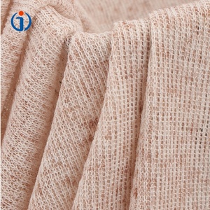 Textil personalizado de punto grueso de doble cara 90% poliéster 10% Lino copo de nieve diseño Jersey telas para cárdigan