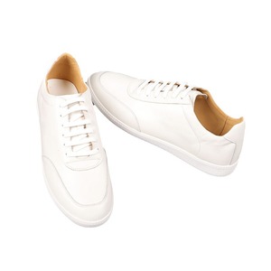 Zapatillas Deportivas Blancas de Piel Genuina con Punta Redonda y Cordones, Suela de Goma Transpirable, Estilo para Caminar - Product Image 5