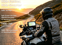 Écran CarPlay HD Aoocci C9 ProMax 6 pouces pour moto, caméra de tableau de bord avant et arrière, Android Auto sans fil, écran partagé pour motocycliste
