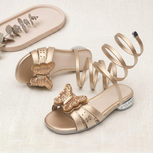 Sandalias de Princesa con Lentejuelas y Adornos de Mariposas para Niñas, con Tira en el Tobillo, Tacón <span class=keywords><strong>Bajo</strong></span>, Suela Suave y Antideslizante - Product Image 3
