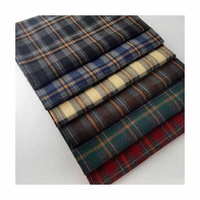 200gsm épais tissé polyester coton CVC brossé fil teint tissu carreaux plaid flanelle tissu pour veste