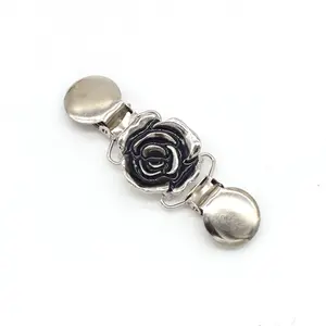 Fashion Flower Sweater Clip Women's Alloy Drip Oil Scarf Brooch Vintage Duckbill Clip Decoration Charm Accessories Gift