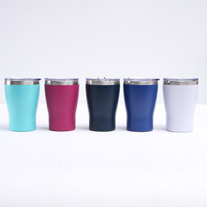 Gobelet à vin en acier inoxydable 304 <span class=keywords><strong>de</strong></span> 12 oz, tasse à café à double paroi isolée sous vide, bouteille d'eau <span class=keywords><strong>de</strong></span> voyage personnalisée avec logo, forme cintrée - Product Image 1