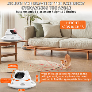 Juguete Láser para Gatos, 3 en 1, Juguetes Interactivos para Gatos, Juguete Automático para Gatos con Rotación de 360° °   Láser Aleatorio e Interactivo con Plumas - 5 Patrones Láser USB Re - Product Image 4