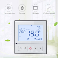 Nuevo Termostato Inteligente WiFi Tuya para Fan Coil Digital DC (24V/220V) con Modbus RS485 y Sensor Externo para HVAC