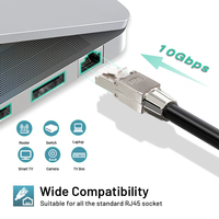 Connecteur RJ45 8 broches sans outil à visser, prise modulaire Cat8 Ethernet sans outil pour câble réseau à montage sur panneau
