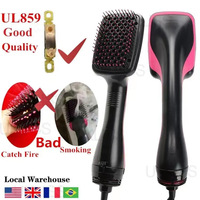 Sèche-cheveux et brosse multifonction 2-en-1 pour le coiffage des cheveux, brosse à boucler à ions négatifs pour la maison et le salon