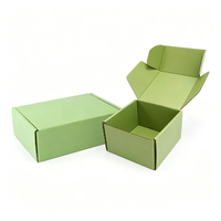Boîte d'expédition pliable verte personnalisée couleur Pantone en carton ondulé pour l'emballage de petits lots de produits cadeaux