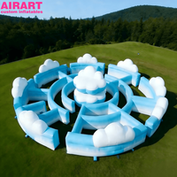 Labyrinthe gonflable nuage pour la décoration de grands parcs d'attractions, puzzle cube labyrinthe 3D personnalisé et château gonflable