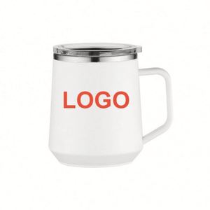 Mug en acier inoxydable blanc de 450 ml (15 oz) pour sublimation, personnalisable avec logo, idéal pour le camping et la vente en gros - Product Image 1