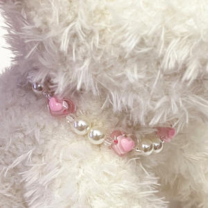 Accessoires pour animaux de compagnie, collier de marche en plastique pour <span class=keywords><strong>l</strong></span>'extérieur, collier de cou, perle en forme de cœur rose, collier pour chat, accessoire pour petits et moyens chiens - Product Image 2