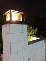 Lampe Pilier Solaire Moderne Étanche, Chapeaux de Poteau Carrés, Luminaires Extérieurs pour Colonnes de Pelouse, de Pont et de Cour