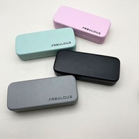 Étui rigide pour lunettes de soleil en cuir PU rectangulaire, boîte de rangement pour lunettes avec logo personnalisé, étui de protection portable pour lunettes