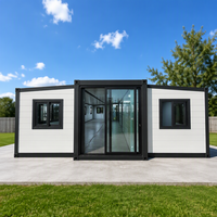 Conteneur modulaire extensible de 20 pieds avec ailes ouvrables, maison familiale préfabriquée, cabane mobile pour logement de travailleurs