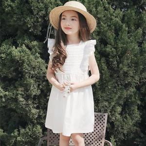 Vestido de Princesa Blanco Transpirable de Verano para Niñas, Hasta la Rodilla, al por Mayor - Product Image 2