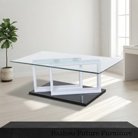 Table basse moderne en verre avec plateau en verre, mobilier de salon, mobilier de maison - Offre spéciale