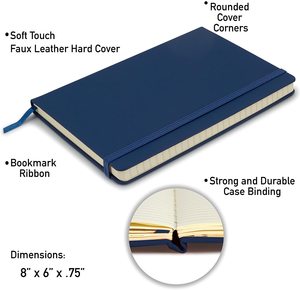 Cuaderno de tapa dura clásico personalizado Ehunt A5 de cuero PU de tapa dura de tacto suave planificador diario cuaderno con banda elástica - Product Image 5