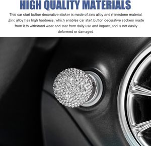 Cubierta Decorativa Brillante para Botón de Encendido de Coche, Adhesivo con Bola de Cristal para Botón de Arranque del Motor, Modificación Interior Blanca y Elegante - Product Image 4