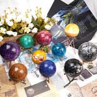 Vente en gros de sphères de cristal naturelles colorées, polies à la main, pierre de lune, boule de pierres précieuses multi-matériaux pour la décoration de la maison
