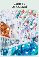 Couche de bain réutilisable en tissu, taille unique et ajustable, pour bébé, avec boutons, motif Happy Flute 700, pour la piscine