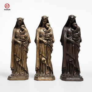 Statua in Bronzo della Coronazione della Vergine Maria, <span class=keywords><strong>Regina</strong></span> del Cielo Seduta con Due Angeli, Sceptrone e Base a Forma <span class=keywords><strong>di</strong></span> Nuvola - Product Image 2